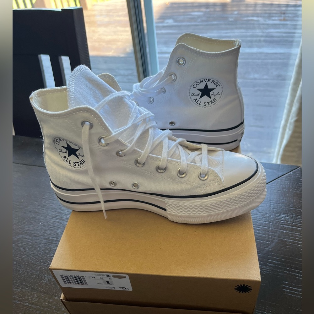White Platform Converse